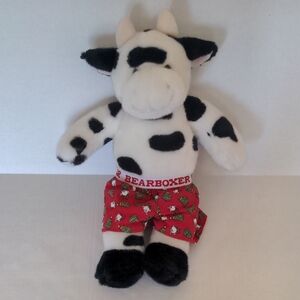 Build A Bear Cow Plush Vintage White With Black Spots Christmas Bear Boxers